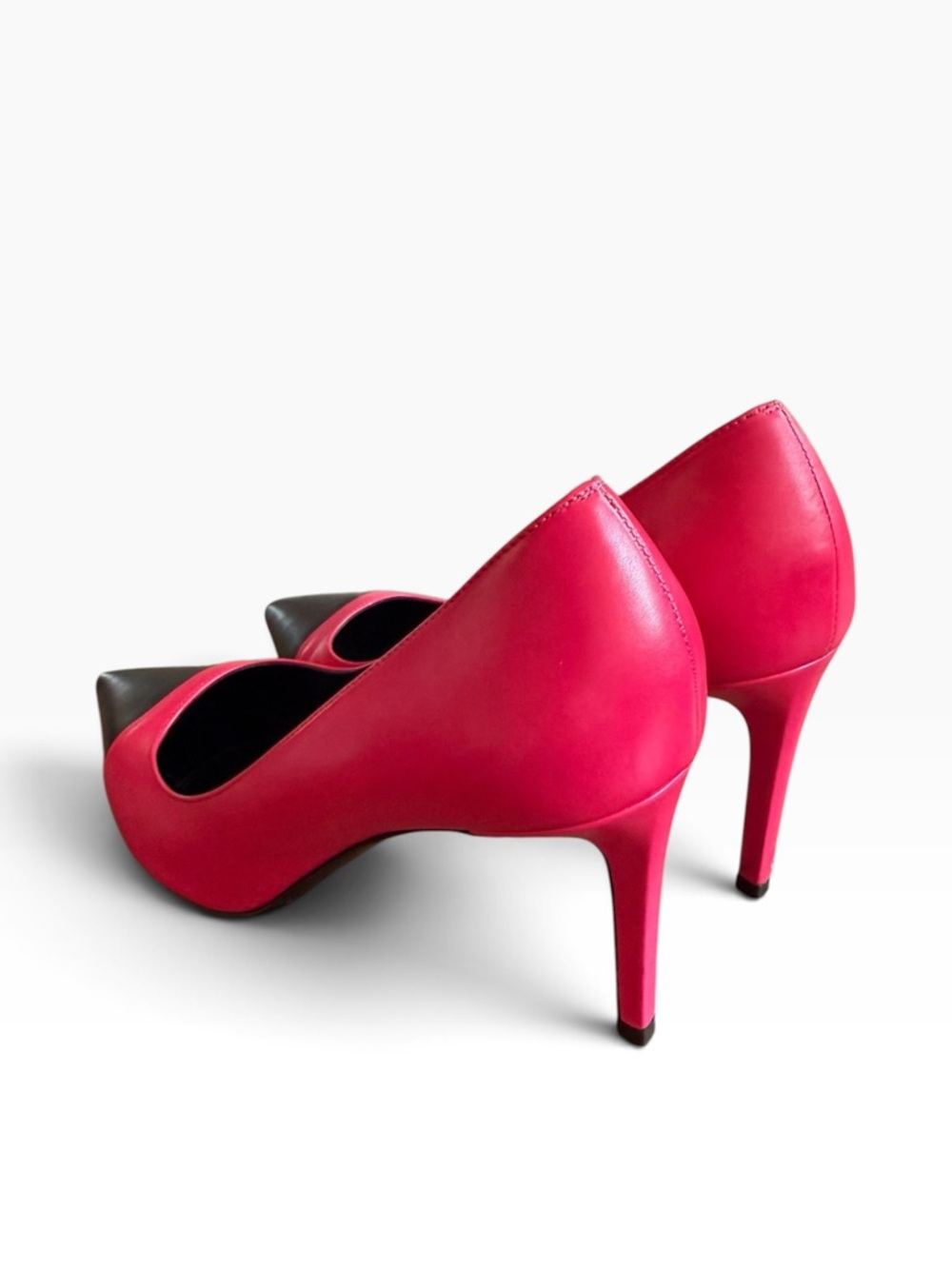 Saint Laurent Zoe Cap-Toe Leather Stiletto Heel Pumps Pink/Black EU 39.5 US 9.5 - Picture 7 of 14